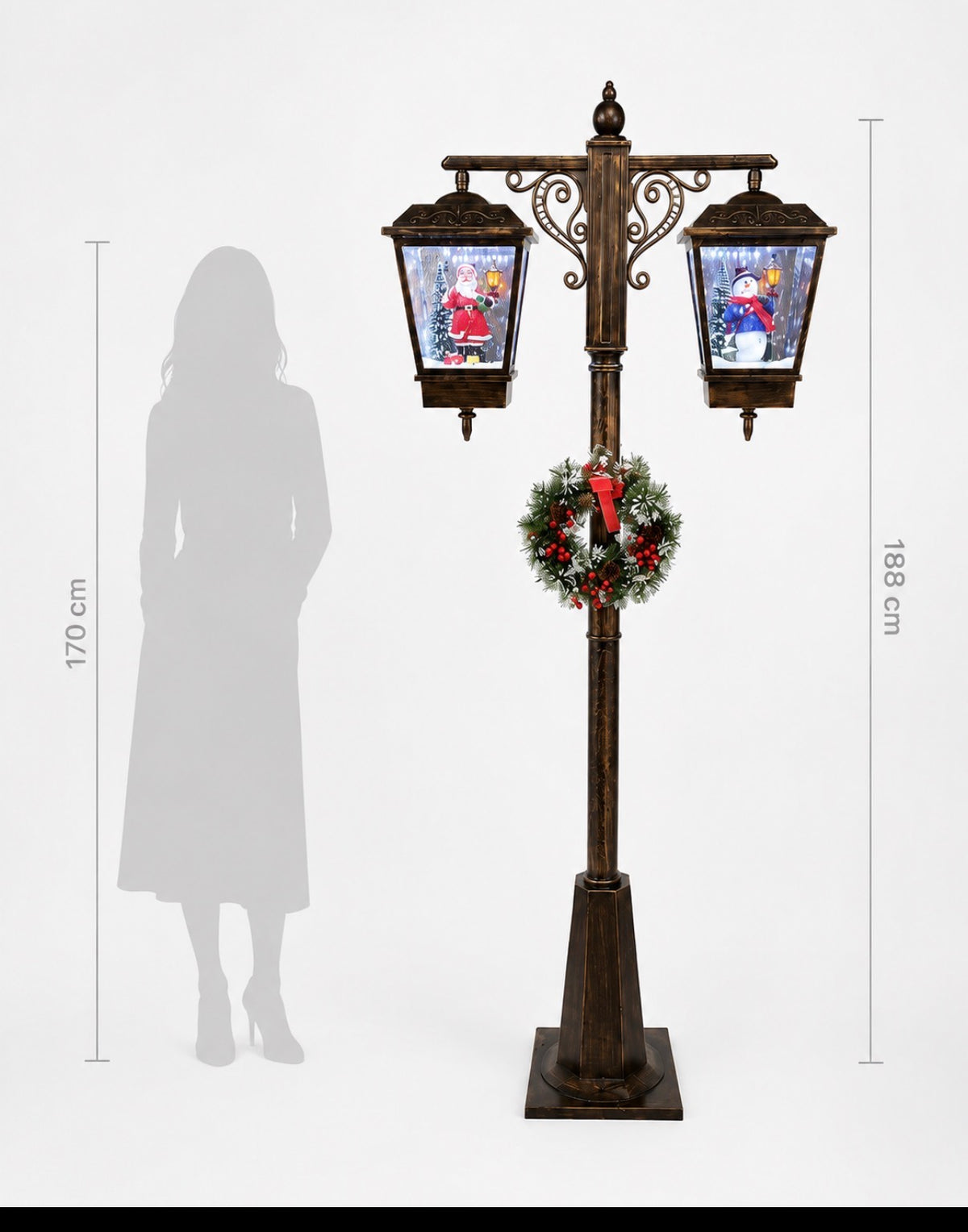 Vianočná dvojitá hudobná lampa 188cm